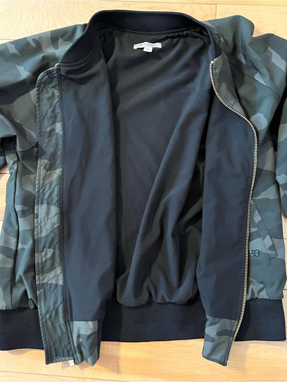 Albion Camo Bomber Jacket in Dark Green zip up extra large - Picture 5 of 9
